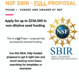 NSF SBIR Phase 1 Full Proposal