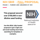 NIH SBIR Phase 1 Full Proposal