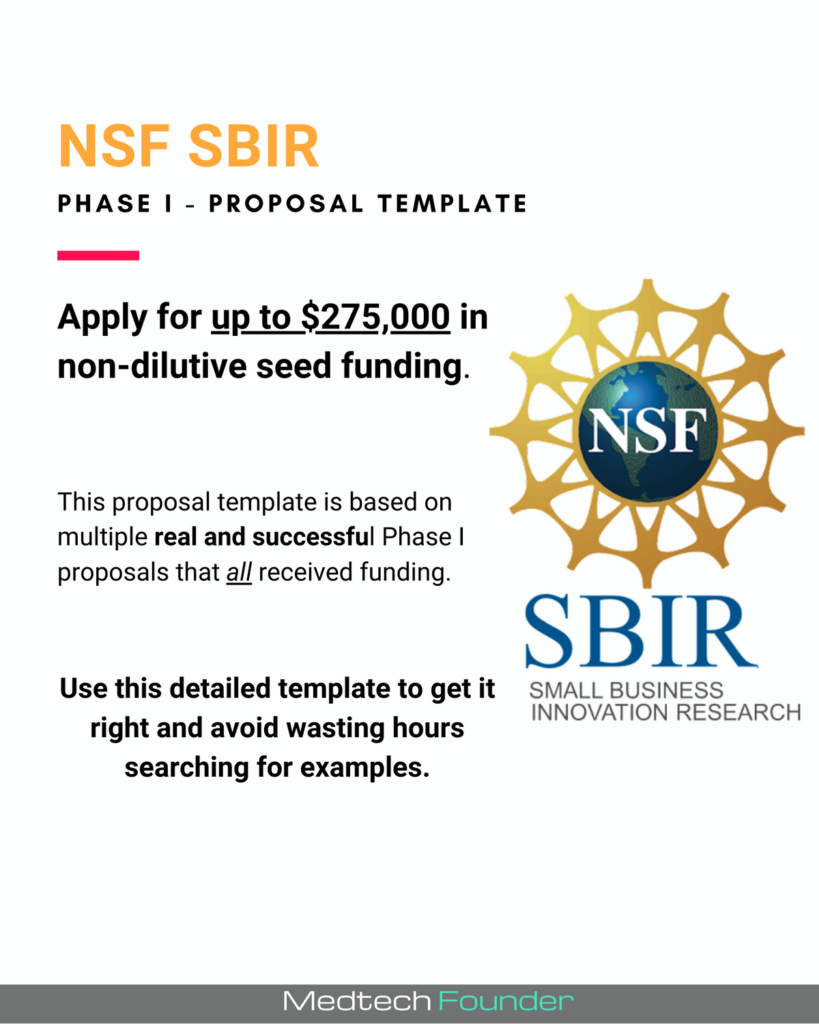 NSF SBIR Template 2024 Medtech Founder