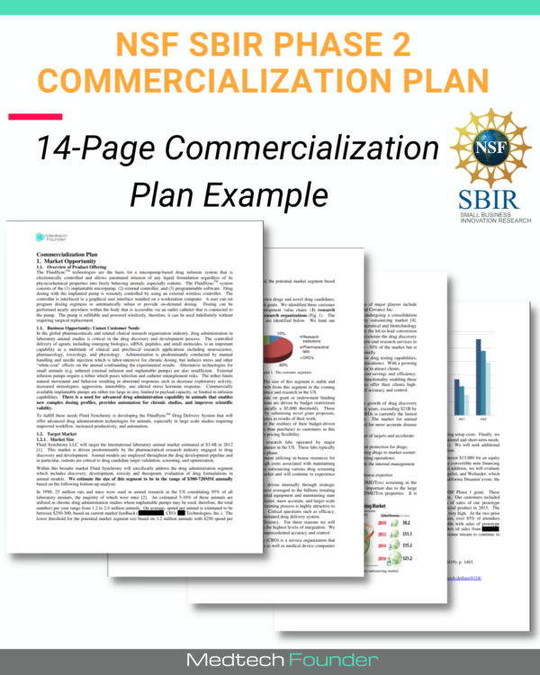 NSF SBIR Phase 2 Commercialization Plan Example Medtech Founder